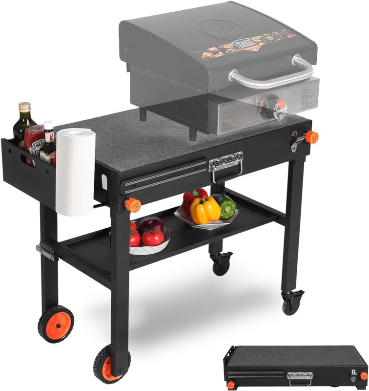 Photo 1 of 
Portable Outdoor Grill Table, Folding Grill Cart Solid and Sturdy, Blackstone Griddle Stand Large Space, Blackstone Table with Paper Towel Holder, Grill...
Color:Blackstone Table