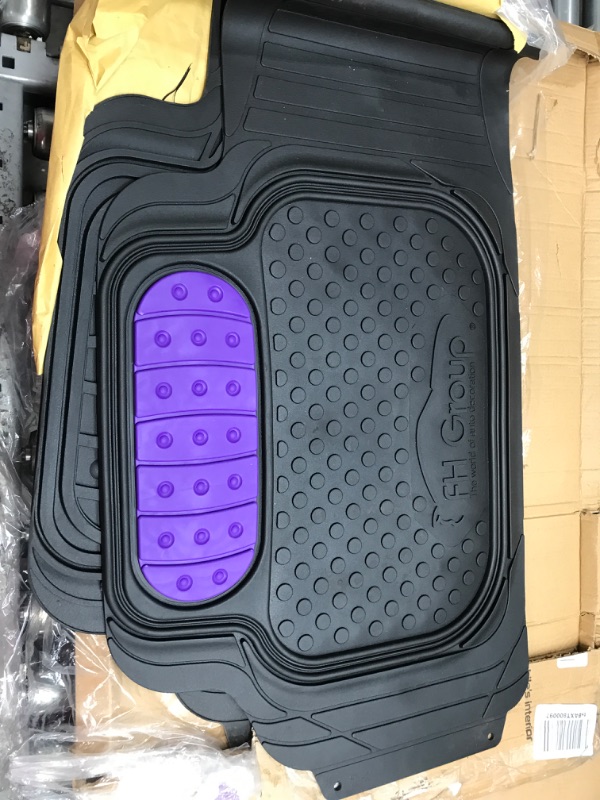 Photo 2 of Automotive Floor Mats Purple ClimaProof for all weather protection Universal Fit Heavy Duty Rubber fits most Cars, SUVs, and Trucks (Full Set Trim to Fit) FH Group F11500PURPLE