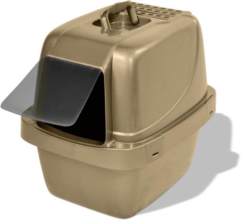 Photo 1 of 
Item is Blue**Van Ness Pets Odor Control Large Enclosed Sifting Cat Pan with Odor Door, Hooded, Beige, CP66
