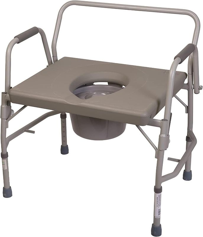 Photo 1 of 
DMI Bedside Commode, Portable Toilet, Commode Chair, Raised Toilet Seat with Handles, Holds up to 500 Pounds with Included 7 qt Commode Bucket, Adjustable...
Size:1 Count (Pack of 1)
Style:Extra Wide Commode