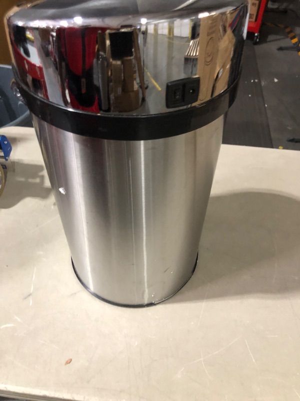 Photo 4 of **NONREFUNDABLE**FOR PARTS OR REPAIR**SEE NOTES**
iTouchless 8 Gallon Touchless Sensor Kitchen Trash Can with Odor Control System, Stainless Steel, Round Garbage Bin for Home or Office 8 Gallon Brushed Stainless Steel