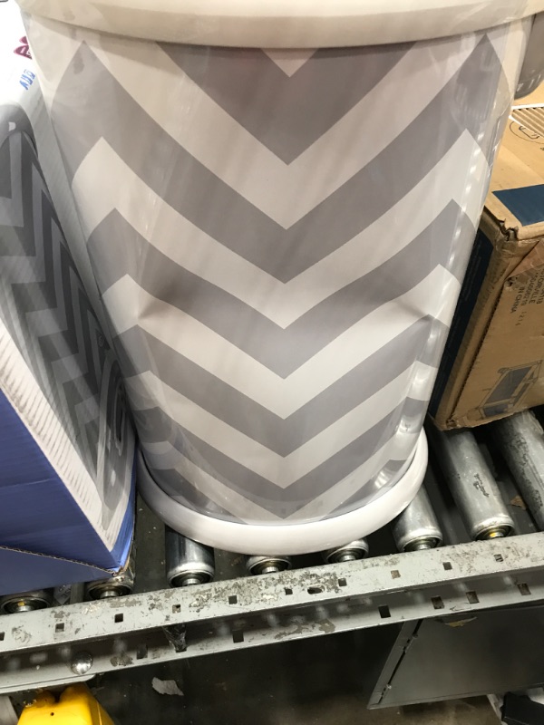 Photo 3 of *dent see photos* Ubbi Steel Odor Locking, No Special Bag Required Money Saving, Awards-Winning, Modern Design Registry Must-Have Diaper Pail, Gray Chevron