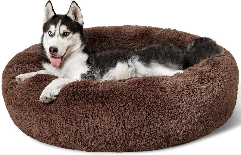 Photo 1 of 
Bedsure Calming Dog Bed for Large Dogs - Donut Washable Large Pet Bed, 36 inches Anti-Slip Round Fluffy Plush Faux Fur Dog Bed, Fits up to 100 lbs Pets, Coffee
Size:36x36x10 Inch (Pack of 1)
Color:Coffee