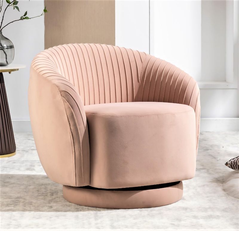 Photo 1 of 
US Pride Furniture Contemporary Velvet Swivel Barrel Chair with 360° Spin Capability, Round Accent One-Seater Sofa for Living Room, Bedroom and Office, Pink
Color:Pink