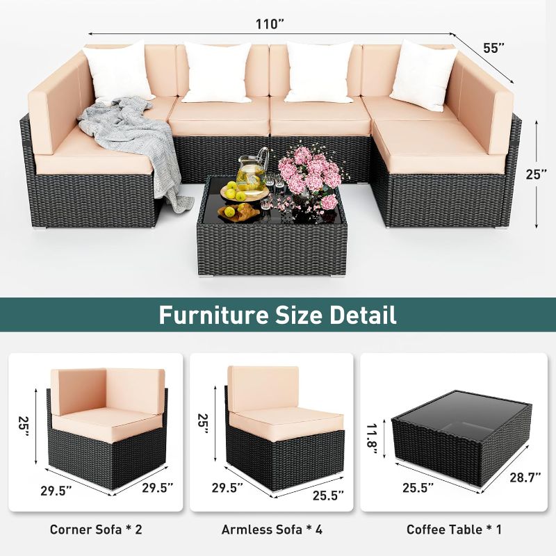 Photo 1 of 
Box 1 of 3***Pamapic 7 Pieces Outdoor Sectional Furniture Wicker Patio sectional Furniture Sets All-Weather Rattan Sectional Sofa Conversation Set