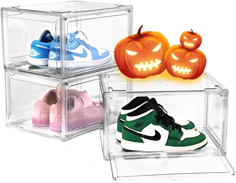 Photo 1 of 
DAYOOH Thicken & Sturdy Shoe Boxes Clear Stackable, 3 Pack Sneaker Storage for Sneakerheads Shoe Display Case Shoe Storage Box with Lids Magnetic Door...
Color:Clear Side Open-1Pack