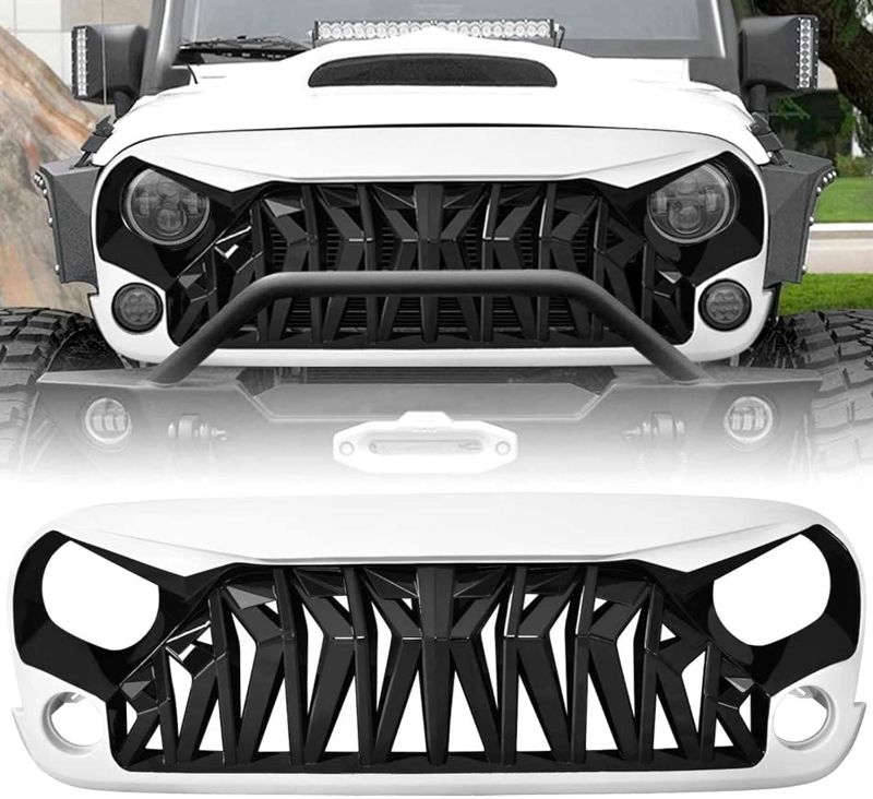 Photo 1 of 
American Modified Heavy Duty Aggressive Front Shark Grille for Jeep Wrangler, JK/JKU, Rubicon, and Sahara Sport Models, White and Black
Color:White & Black
Style:Shark