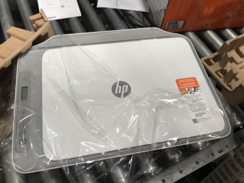 Photo 1 of HP DeskJet 2755e Wireless Color All-in-One Printer with bonus 6 months Instant Ink (26K67A), white