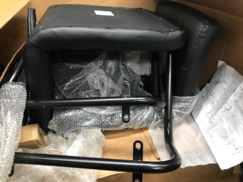Photo 1 of *MISSING HARDWARE* BestOffice Bar Stool Barstools Bar Chairs Counter Height Adjustable Swivel Stool with Back PU Leather Kitchen Counter Stools Set of 2 Dining Chairs (Black)