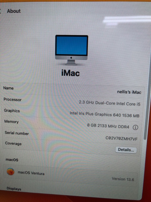 Photo 8 of **KEYBOARD AND MOPUSE NOT INCLUDED** Apple iMac 21.5in 2.7GHz Core i5 (ME086LL/A) All In One Desktop, 8GB Memory, 256GB Solid State Drive, MacOS 10.12 Sierra (Renewed)