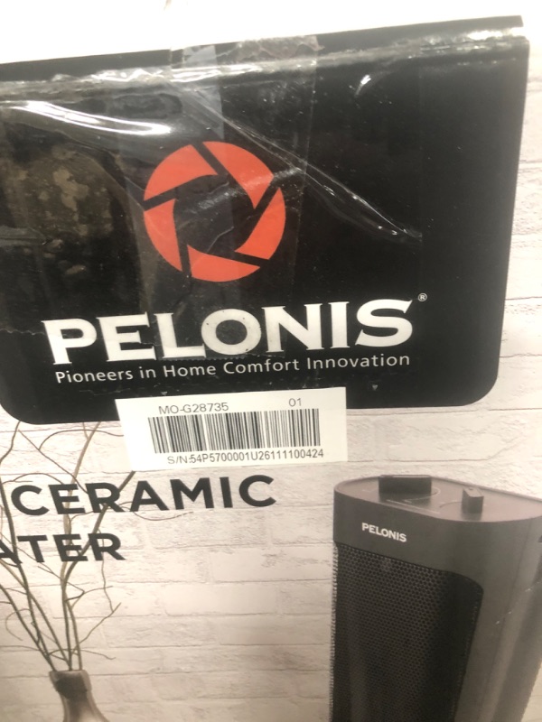 Photo 1 of PELONIS PTH15A2BGB 1500W Fast Heating Space Heater, Programmable Thermostat, Easy Control, Widespread Oscillation, Over Heating & Tip-over Switch Protection, 7.72 x 7.72 x 17.76 Inches, Gray , Grey