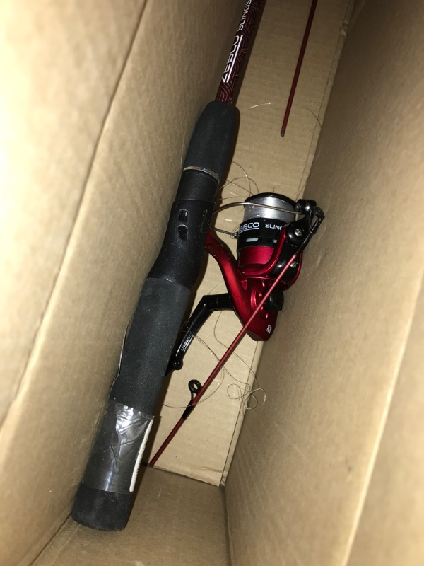 Photo 3 of (PARTS ONLY) Zebco Slingshot Spinning Reel and Fishing Rod Combo, 2-Piece Medium-Light Durable Fiberglass Rod, Comfortable EVA Handle, Pre-Spooled with 8-Pound Cajun Fishing Line 6'0" Rod - Red