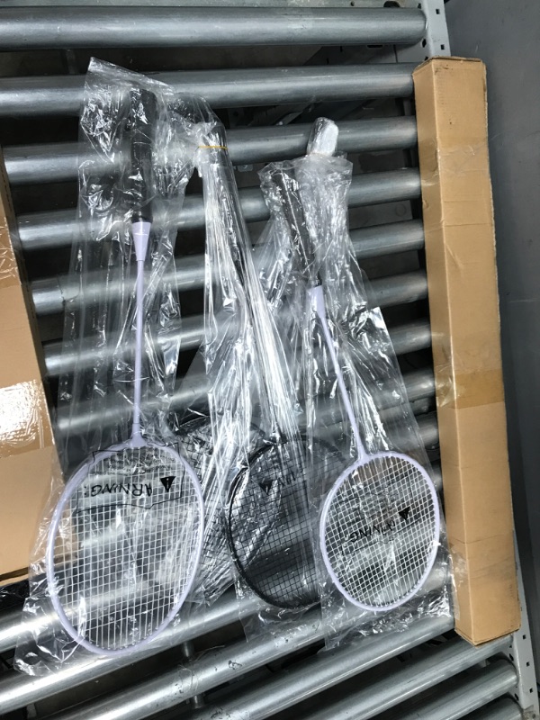 Photo 2 of *NO BIRDIES* AboveGenius Badminton Rackets Set of 4 for Outdoor Backyard Games, Including 4 Rackets,, Lightweight Badminton Racquets for Beginners