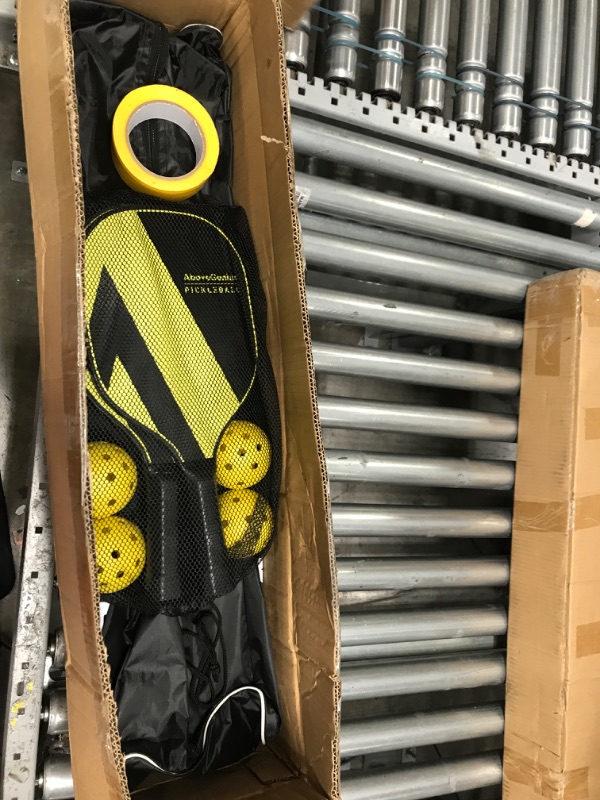 Photo 1 of AboveGenius Pickleball Paddles, Pickleball Set, Includes 4 Premium Wood Pickleball Paddles, 4 Pickleball Balls,1 Portable Net(17 FT),1 Storage Bag,1 Carry Bag,and 1 Court Marker