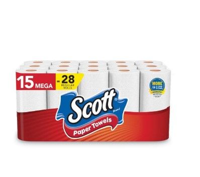 Photo 1 of 2 pack Scott Choose-A-Sheet Mega Roll Paper Towels, 7 5/16 x 11, 1-Ply, White, 102 Sheets/Roll, 15 Rolls/Carton
