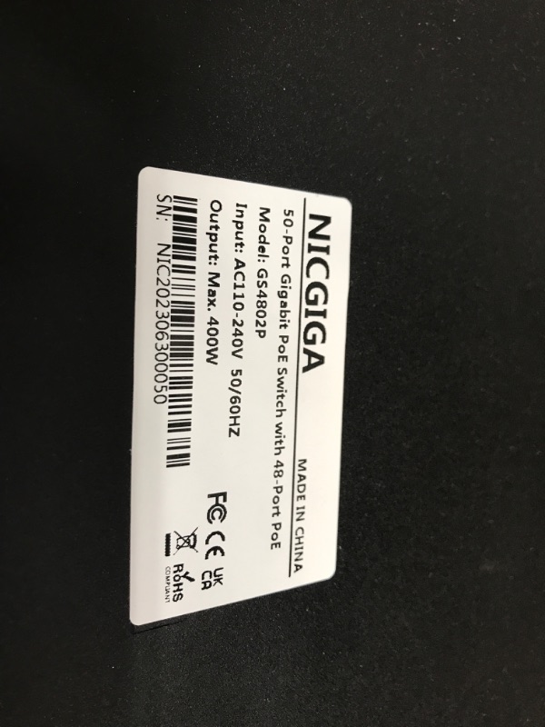 Photo 3 of 48 Port Gigabit PoE Switch Unmanaged with 48 Port IEEE802.3af/at PoE+@400W, 2 x 1G SFP, NICGIGA 50 Port Network Power Over Ethernet Switch, Desktop/Rackmount