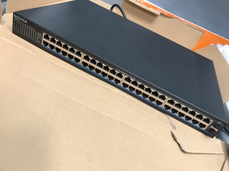 Photo 2 of 48 Port Gigabit PoE Switch Unmanaged with 48 Port IEEE802.3af/at PoE+@400W, 2 x 1G SFP, NICGIGA 50 Port Network Power Over Ethernet Switch, Desktop/Rackmount