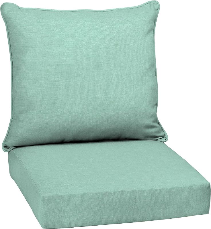 Photo 1 of * Back Cushions ONLY! * 2 Pack Arden Selections Outdoor Deep Seat Cushion Set, Water Repellant, Fade Resistant, Back Cushion for Chair, Sofa, and Couch, 16 x 16, Aqua Leala
