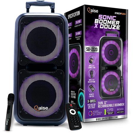 Photo 1 of Qaise Portable Bluetooth Party Speaker Dual 12” Woofers 6000 W X Douze