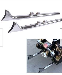 Photo 1 of 39”Fishtail Exhaust Pipe Slip Ons for Harley Touring Road King 1995-2016 Chrome