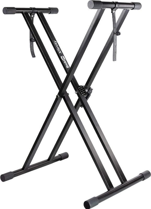 Photo 1 of 
RockJam Xfinity Heavy-Duty, Double-X, Pre-Assembled, Infinitely Adjustable Piano Keyboard Stand with Locking Straps