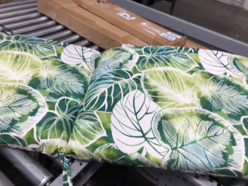 Photo 2 of 
Pillow Perfect Tropic Floral Indoor/Outdoor Split Back Chaise Lounge Cushion with Ties, Plush Fiber Fill, Weather, and Fade Resistant, 72.5" x 21",...
Size:72.5" x 21"
Color:Blue/Green Soleil