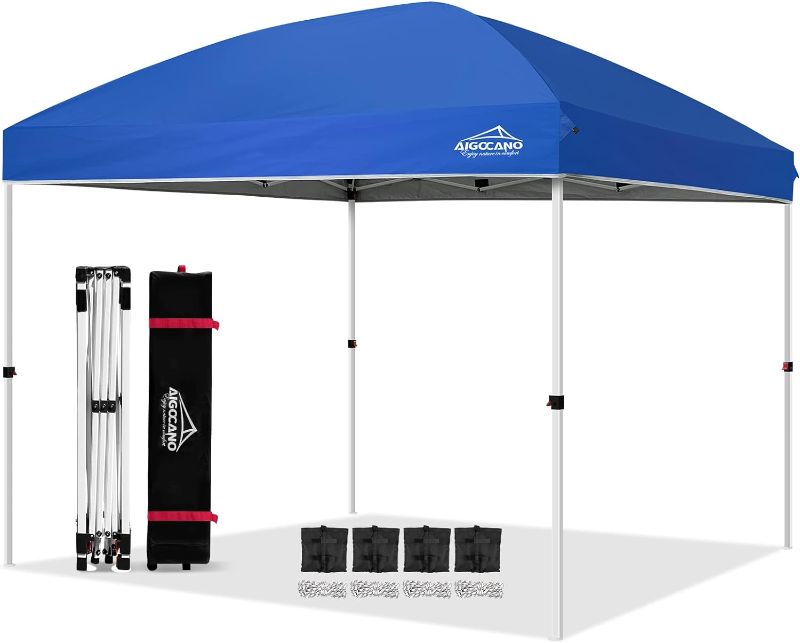 Photo 1 of 
AIGOCANO Canopy Tent,Outdoor 10x10 pop up Canopy, Instant Tents for Parties with Roller Bag,4 Sand Bags,Portable Easy Up Canopies (Blue)
Size:10x10 FT
Color:5-Blue