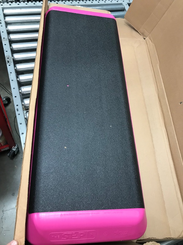 Photo 2 of The Step Original Aerobic Platform, Health Club Size Steppers for Exercise with risers for adjustable Home Workout, stair stepper for exercise and home gym 4 Risers Pink