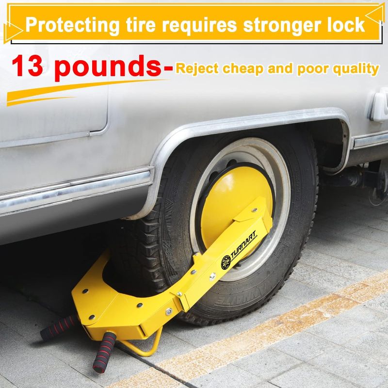 Photo 1 of 
TURNART Wheel Lock Clamp Adjustable Anti-Theft Lock Reinforced Tire Lock Clamp Boot Tire Claw for Parking Car Truck RV
Color:Yellow