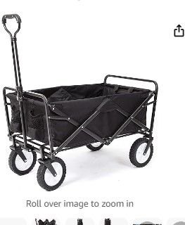 Photo 1 of ***SEE NOTES***Mac Sports Collapsible Folding Outdoor Utility Wagon, Black & Coleman Rolling Cooler | 50 Quart Xtreme 5 Day Cooler with Wheels | Wheeled Hard Cooler Keeps Ice Up to 5 Days, Black Black Wagon + Rolling Cooler