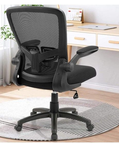 Photo 1 of Ergonomic Desk Task Chair Clearance with Adjustable Height, Lumbar Support, High Back Mesh Computer Executive Chair with Flip up Armrests for Home Office - 300lb
