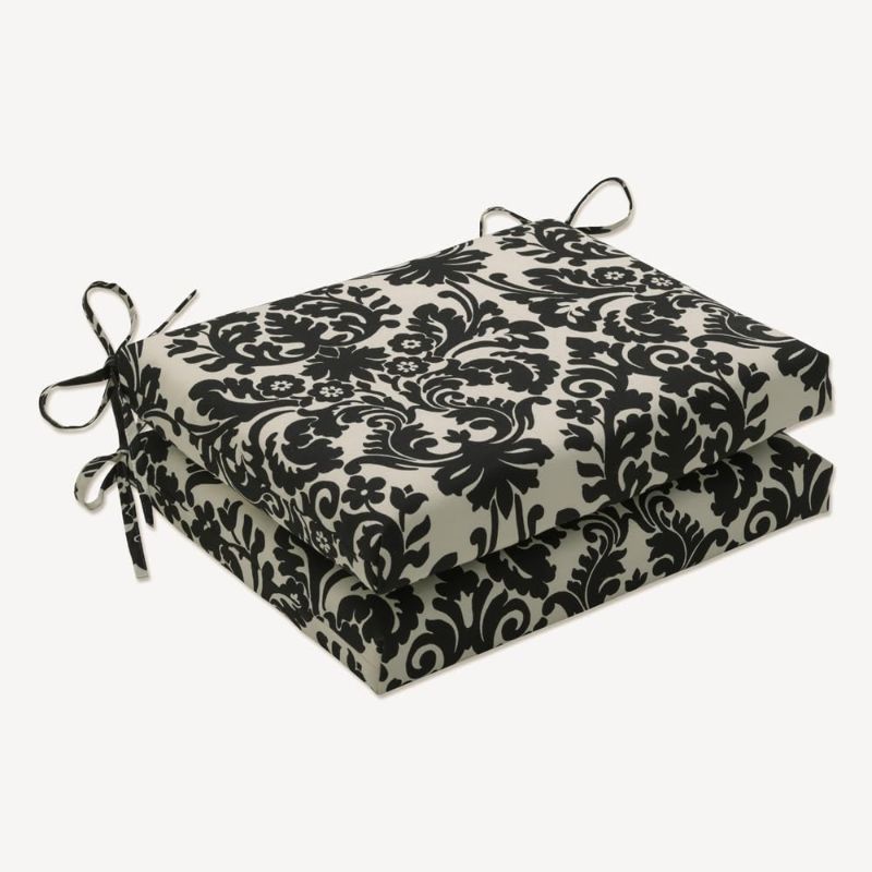 Photo 1 of 
Pillow Perfect Damask Indoor/Outdoor Square Corner Chair Seat Cushion with Ties, Plush Fiber Fill, Weather, and Fade Resistant, 16" x 18.5",...
Style:Square Corner - 16" x 18.5"
Color:Black/Ivory Essence