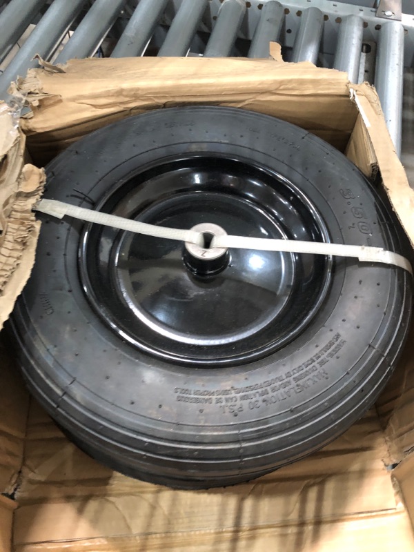 Photo 1 of 2-Pack 14.5-Inch Wheelbarrow Tire.3.50-8" Pneumatic Tires and wheels with 3"- 7" Center Hub and 5/8" Bushings for Wheelbarrow Lawn Mover Replacement. 00038361-16