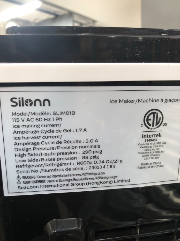 Photo 5 of **USED - UNTESTED - SEE NOTES***
Silonn Ice Maker Countertop, 9 Cubes Ready in 6 Mins