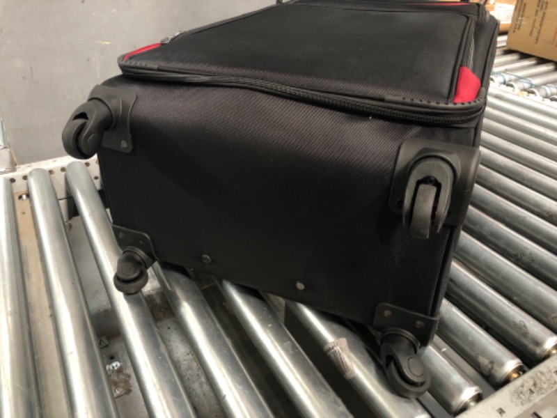 Photo 1 of . Coolife Luggage 3 Piece Set Suitcase Spinner Softshell lightweight (black+red)