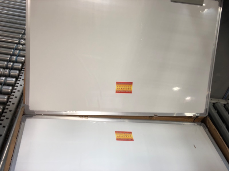 Photo 2 of Amazon Basics Whiteboard Drywipe Magnetic with Pen Tray and Aluminium Trim, 90 cm x 60 cm (WxH) 60 cm x 90 cm