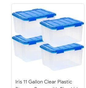 Photo 1 of IRIS 3 BINS AND LIDS 11X17 CLEAR STORAGE CONTAINERS