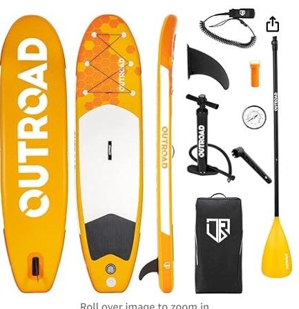 Photo 1 of ****UNKNOWN IF HAS HOLES********Outroad Inflatable Stand Up Paddle Board 10'6" x 32" x 6" Ultra-Light Stand-Up Paddleboards with Premium SUP Accessories and Backpack, Non-Slip Deck for Youth and Adult, Orange/Mint Green SUP-Blue