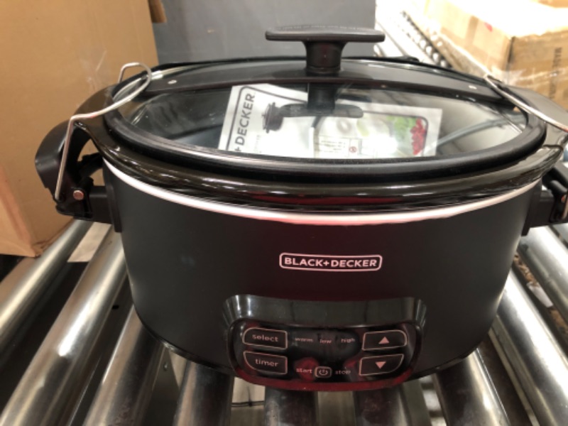 Photo 2 of BLACK+DECKER 7-Quart Digital Slow Cooker with Chalkboard Surface, Slate, SCD4007
