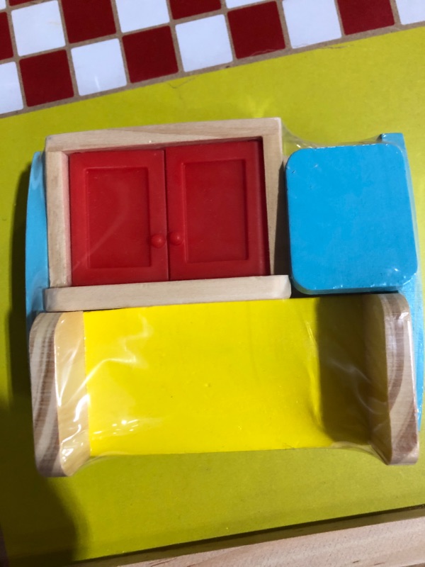 Photo 5 of *USED* MISSING PARTS* . Melissa & Doug Hi-Rise Wooden Dollhouse With 15 pcs Furniture - Garage and Working Elevator
