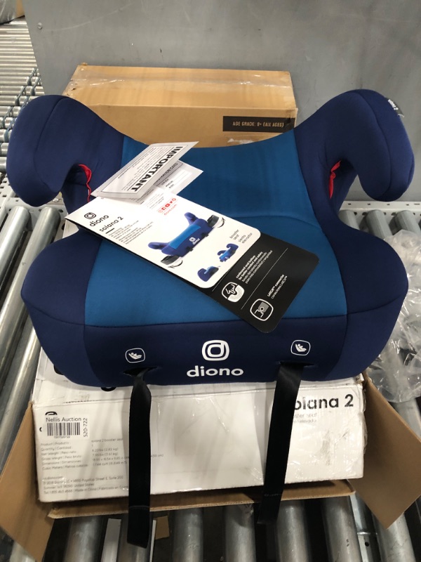 Photo 2 of Diono Solana 2 XL, Dual Latch Connectors, Lightweight Backless Belt-Positioning Booster Car Seat, 8 Years 1 Booster Seat, Blue 2019 LATCH Connect Single Blue