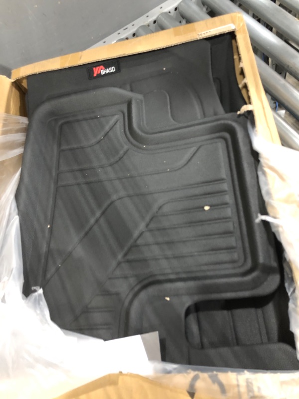 Photo 2 of BHASD 3 pcs All Weather Floor Mats for New 2021 2022 2023 Tesla Model 3 Car Floor Liners 1st & 2nd Row Tesla Model 3 Accessories, Durable Waterproof Odorless Custom Fit TPE and XPE Material (Set of 3) Floor Mat?3 pcs?