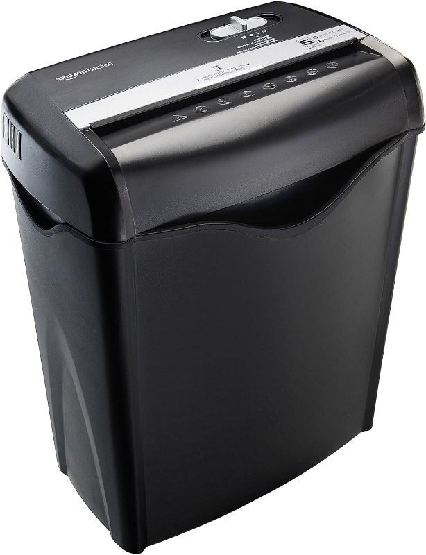 Photo 1 of Amazon Basics 6 Sheet Cross Cut Paper and Credit Card Home Office Shredder, Black
