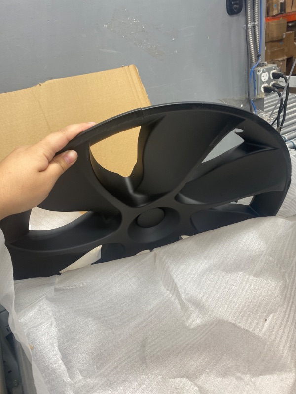 Photo 3 of 1 PCS Left Side Wheel Hubcaps for Tesla Model Y 19-Inch Wheel Covers Set of 1 Matte Black 2020-2023 Model Y Tesla Accessories (1PCS Left Side Model Y 19” Matte Black)