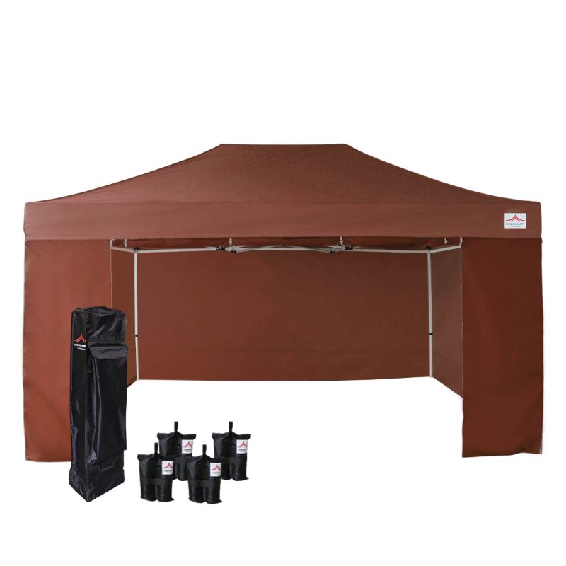 Photo 1 of ABCCANOPY Ez Pop Up Canopy Tent with Sidewalls Commercial -Series, Brown