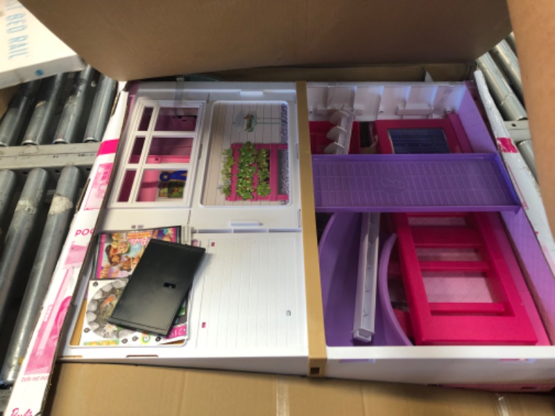 Photo 2 of Barbie Dreamhouse, Doll House Playset with 70+ Accessories Including Transforming Furniture, Elevator, Slide, Lights & Sounds Wheelchair Accessible Elevator