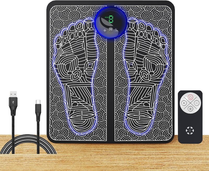 Photo 1 of  EMS Foot Massager Mat – Foot Stimulator Pad – Foldable Feet and Massage Machine for Improved Circulation, Muscle Relaxation, and Fatigue Relief...
