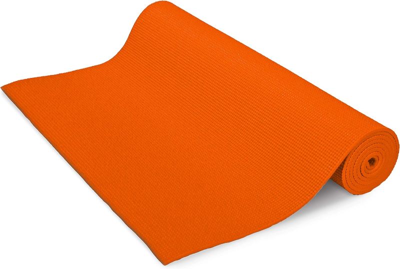 Photo 1 of  Yoga Mat Exercise Workout Mat Non Slip Fitness Yoga Pad for Women Gym Home Yoga Pilates orange