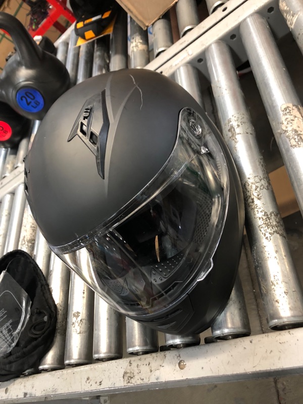 Photo 4 of GLX GX11 Compact Lightweight Full Face Motorcycle Street Bike Helmet with Extra Tinted Visor DOT Approved (Matte Black, Medium) Matte Black Medium