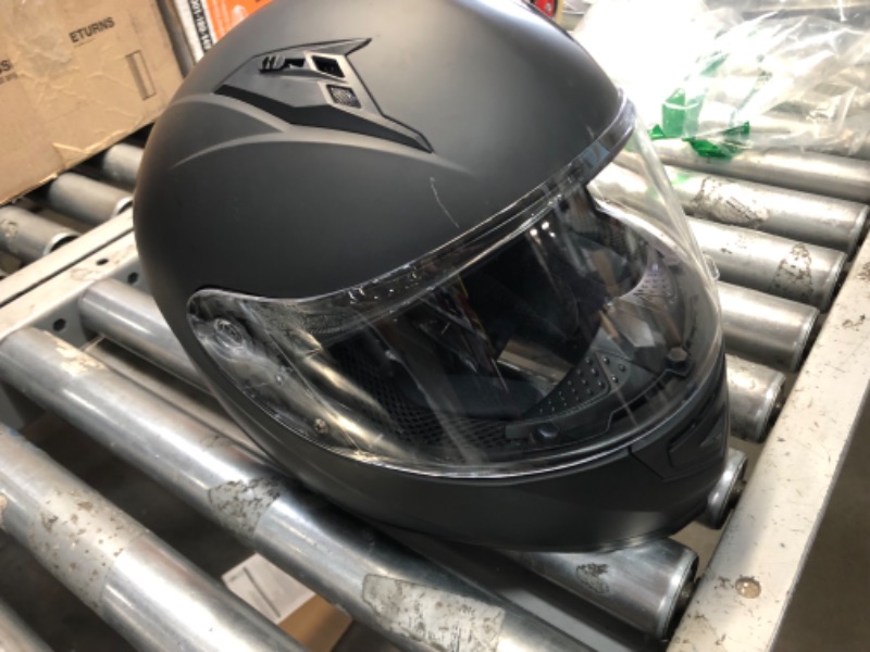 Photo 2 of GLX GX11 Compact Lightweight Full Face Motorcycle Street Bike Helmet with Extra Tinted Visor DOT Approved (Matte Black, Medium) Matte Black Medium